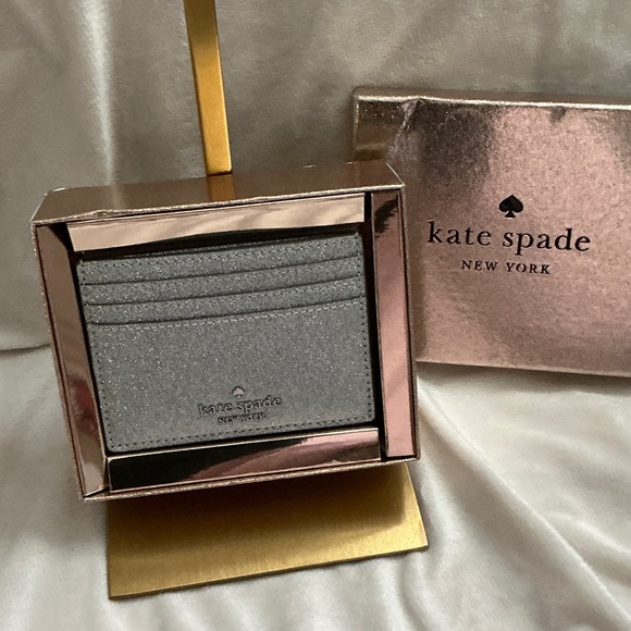 kate spade Handbags - kate spade Silver Small Glitter Slim Card Holder. Absolutely stunning 🤩